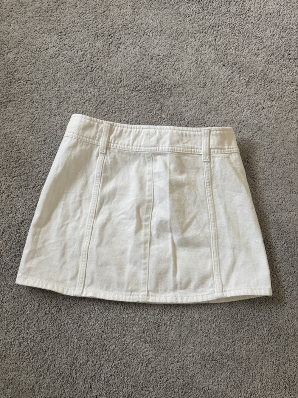 H&M White Mini Skirt with Panel Stitching